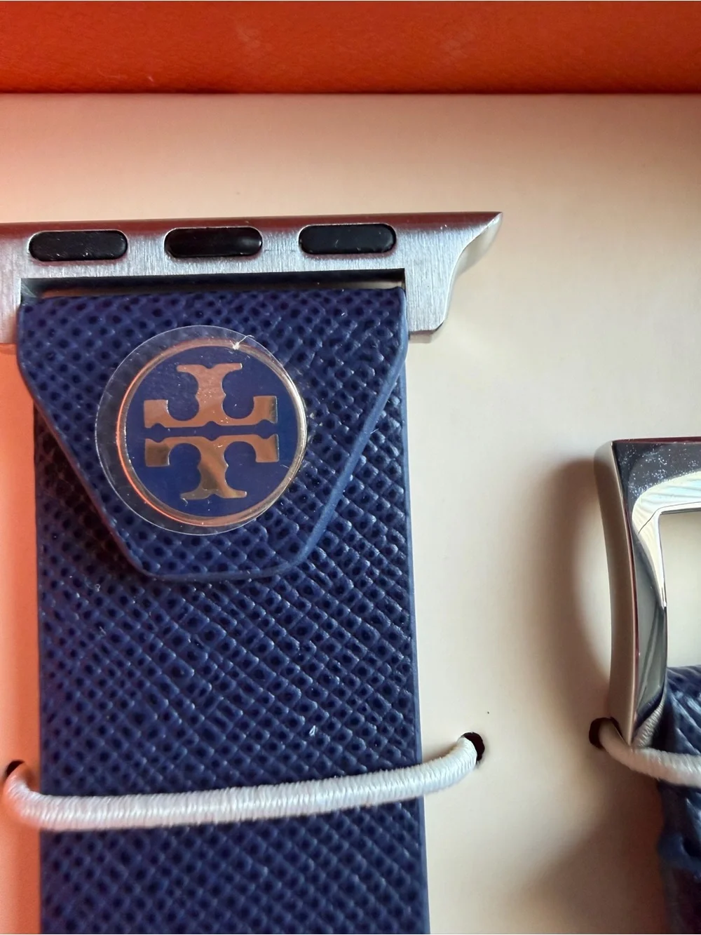 Tory Burch Navy Leather Apple Watch Band